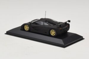 McLaren F1 GTR Prototype Melns Matēts Ar Zeltainiem Diskiem Minichamps 1:43 MCLAREN008 Metāls — attēls 2 no 4