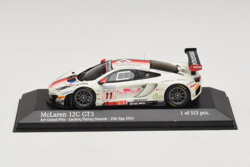 McLaren MP4-12C GT3 #11 Art Grand Prix Leclerc / Parisy 24 Hours of Spa 2013 Minichamps 1:43 437131311 Metāls