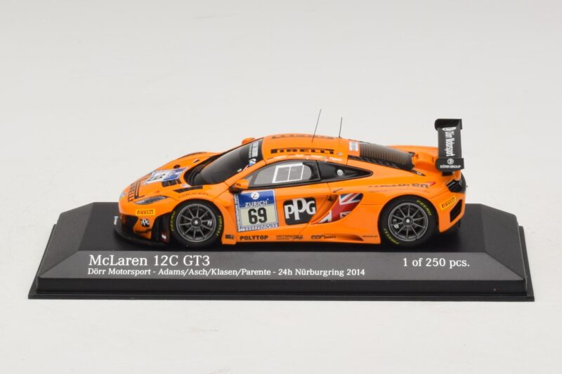 McLaren MP4-12C GT3 #69 Dorr Motorsport Adams / S. Asch 24 Hours of Nurburgring 2014 Minichamps 1:43 McLaren MP4-12C GT3 #69 Dorr Motorsport Adams / S. Asch 24 Hours of Nurburgring 2014 Minichamps 1:43 437141369 Metāls