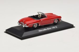 Mercedes 190 SL Sarkans Maxichamps 1:43 940033131-O Metāls — attēls 2 no 4