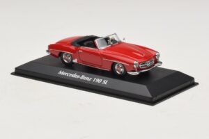 Mercedes 190 SL Sarkans Maxichamps 1:43 940033131-O Metāls — attēls 3 no 4