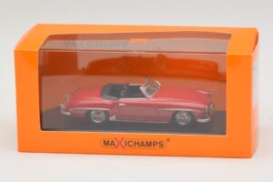 Mercedes 190 SL Sarkans Maxichamps 1:43 940033131-O Metāls — attēls 4 no 4
