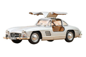 Mercedes 300 SL W198 Gullwing Sudrabs Norev 1:18 183857 Metāls — attēls 5 no 5