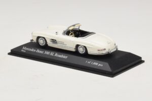 Mercedes 300 SL W198 Roadster Balts Minichamps 1:43 400039034 Metāls — attēls 3 no 4