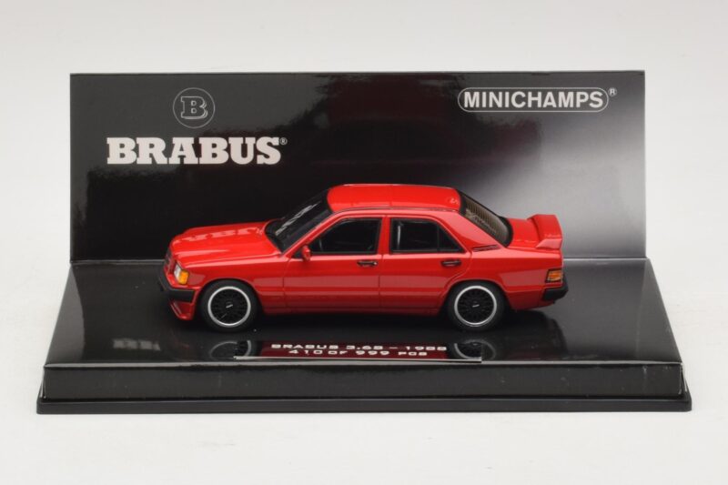 Mercedes Brabus 3.6S 190E W201 Sarkans Minichamps 1:43 437032600 Metāls