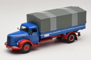 Mercedes L 315 Kravas Automašīna ar Platformu Zils Sarkans Minichamps 1:43 439034420 Metāls