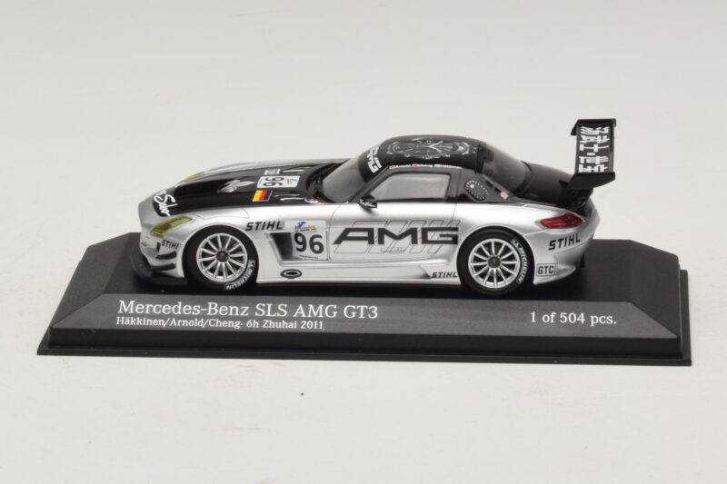 Mercedes SLS AMG GT3 #96 M. Hakkinen / R. Arnold 6 Hours of Zhuhai 2011 Minichamps 1:43 410113296 Metāls