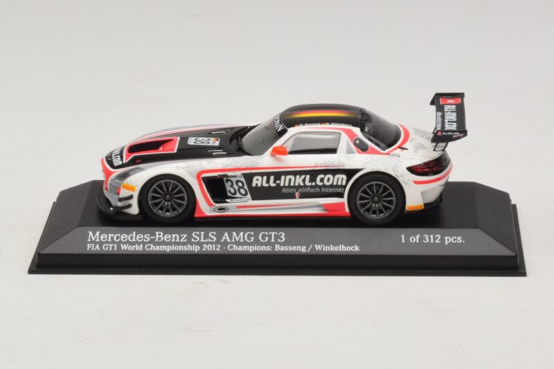 Mercedes SLS AMG GT3 All-Inkl.com #38 FIA GT1 World Championship 2012 Champions Minichamps 1:43 Mercedes SLS AMG GT3 All-Inkl.com #38 FIA GT1 World Championship 2012 Champions Minichamps 1:43 410123238 Metāls