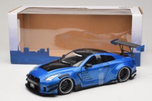 Nissan GT-R R35 Liberty Walk Work T2 Zils Metālisks Solido 1:18 S1805801 Metāls — attēls 6 no 6