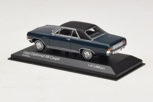 Opel Diplomat A V8 Coupe Tumši Zils Minichamps 1:43 400048021 Metāls — attēls 3 no 4