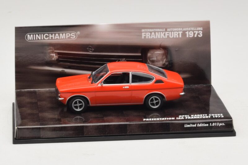 Opel Kadett C Kupeja Prezentācija IAA Frankfurt Sarkans Minichamps 1:43 436045620 Metāls