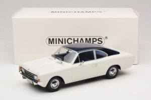 Opel Rekord C Kupeja Balts Zils Minichamps 1:18 107047021 Sveķi — attēls 6 no 6