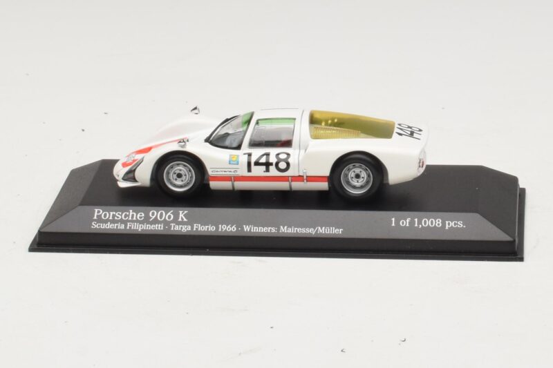 Porsche 906 K Scuderia Filipinetti #148 W. Mairesse / H. Muller Targa Florio Winners 1966 Minichamps 1:43 400666648 Metāls
