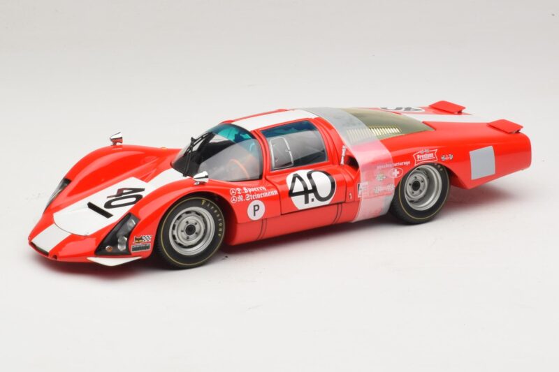 Porsche 906 LH Squadra Tartaruga #40 D. Spoerry / R. Steinemann 12 Hours of Sebring 1967 Minichamps 1:18 100676140 Metāls