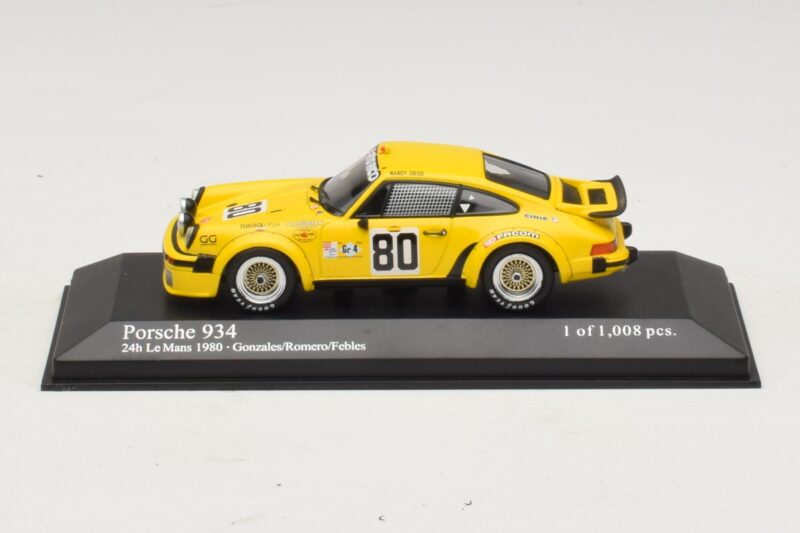Porsche 911 934 #80 Gonzalez / Romero 24 Hours of Le Mans 1980 Minichamps 1:43 400806480 Metāls