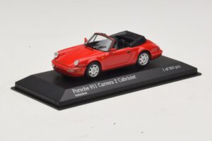 Porsche 911 964 Carrera 2 Cabriolet Sarkans Minichamps 1:43 430067330 Metāls — attēls 2 no 4