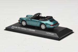 Porsche 911 964 Carrera 2 Cabriolet Tirkīza Minichamps 1:43 430067332 Metāls — attēls 3 no 4