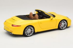 Porsche 911 991 Carrera S Kabriolets Dzeltens Minichamps 1:18 100061031 Metāls — attēls 3 no 8
