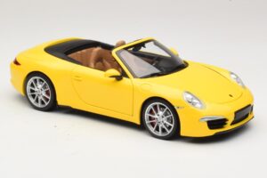 Porsche 911 991 Carrera S Kabriolets Dzeltens Minichamps 1:18 100061031 Metāls — attēls 6 no 8