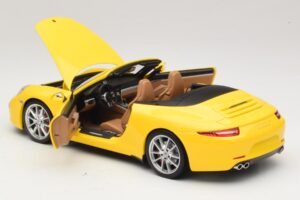 Porsche 911 991 Carrera S Kabriolets Dzeltens Minichamps 1:18 100061031 Metāls — attēls 5 no 8