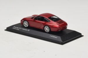 Porsche 911 997 Carrera 4S Red Metallic Minichamps 1:43 400066422 Metāls — attēls 3 no 4