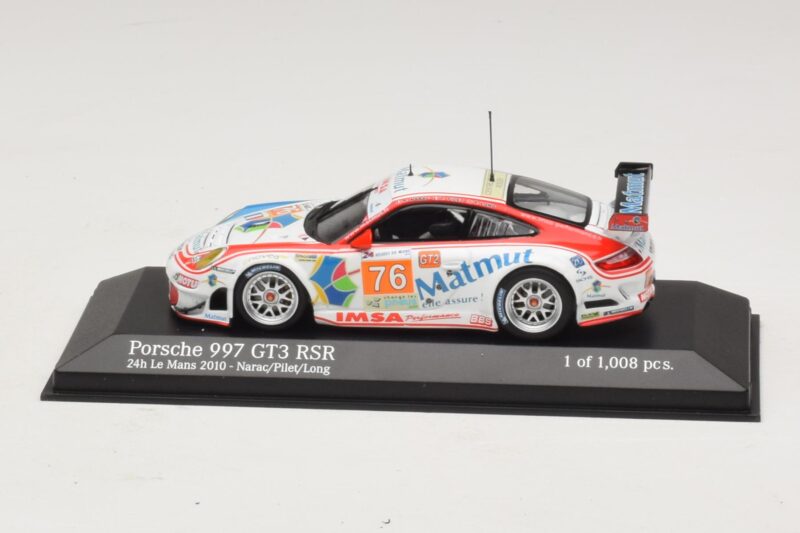 Porsche 911 997 GT3 RSR GT2 #76 R. Narac / J-K. Vernay / P. Pilet 24 Hours of Le Mans 2010 Minichamps 1:43 Porsche 911 997 GT3 RSR GT2 #76 R. Narac / J-K. Vernay / P. Pilet 24 Hours of Le Mans 2010 Minichamps 1:43 410106976 Metāls
