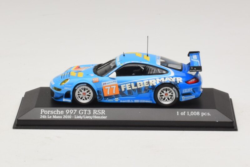 Porsche 911 997 GT3 RSR GT2 #77 M. Lieb / R. Lietz / W. Henzler 24 Hours of Le Mans 2010 Minichamps 1:43 Porsche 911 997 GT3 RSR GT2 #77 M. Lieb / R. Lietz / W. Henzler 24 Hours of Le Mans 2010 Minichamps 1:43 410106977 Metāls