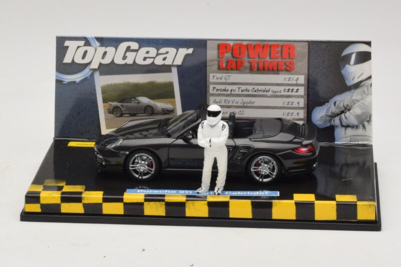 Porsche 911 997 Turbo Cabriolet Melns Top Gear Edition Minichamps 1:43 519436930 Metāls