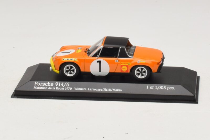 Porsche 914/6 #1 G. Larrousse / H. Marko Winners Marathon de la Route 1970 Minichamps 1:43 Porsche 914/6 #1 G. Larrousse / H. Marko Winners Marathon de la Route 1970 Minichamps 1:43 400706501 Metāls
