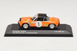 Porsche 914/6 #1 G. Larrousse / J-C. Perramond Rally Monte Carlo 1971 Minichamps 1:43 400716501 Metāls