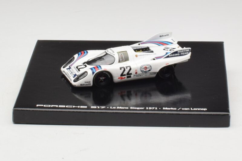 Porsche 917K #22 H. Marko / G. van Lennep Martini Racing 24 Hours of Le Mans Uzvarētājs 1971 Kasetes Izdevums Minichamps 1:43