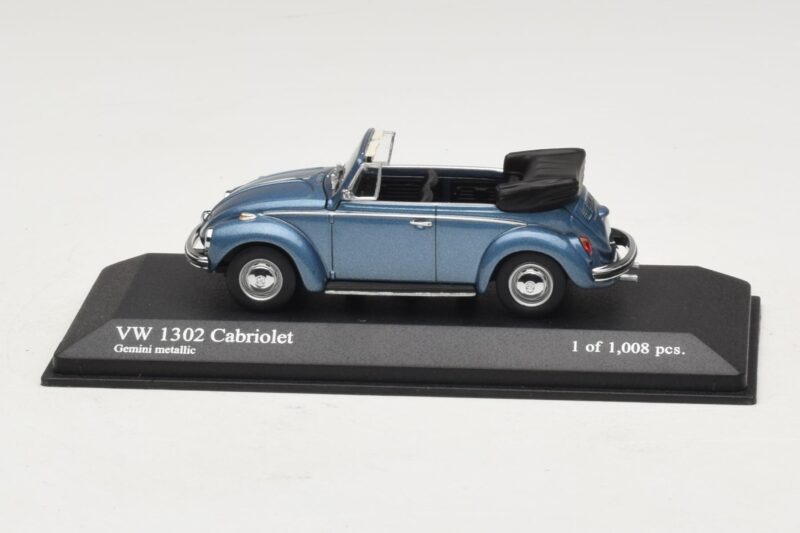 Volkswagen 1302 Kabriolets Zils Metālisks Minichamps 1:43 Volkswagen 1302 Kabriolets Zils Metālisks Minichamps 1:43 430055042 Metāls