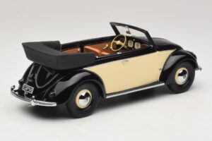 Volkswagen Beetle Kabriolets Melns Krēmkrāsas Minichamps 1:18 107054131 Sveķi — attēls 2 no 6