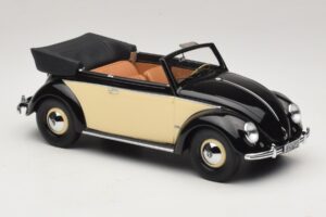 Volkswagen Beetle Kabriolets Melns Krēmkrāsas Minichamps 1:18 107054131 Sveķi — attēls 4 no 6