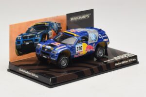 Volkswagen Race Touareg Red Bull #310 J. Kleinschmidt / F. Pons Dakar Rally 2005 Minichamps 1:43 436055310 Metāls — attēls 2 no 5