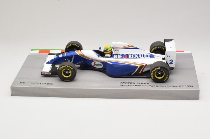 Williams FW16 Renault #2 A. Senna San Marino GP 1994 Minichamps 1:18 543941833 Metāls
