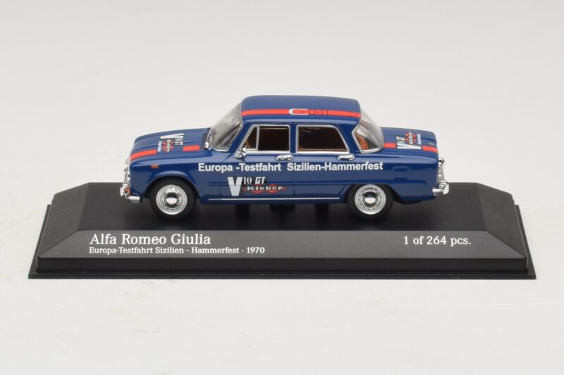 Alfa Romeo Giulia Europa-Testfahrt Sizilien-Hammerfest Minichamps 1:43 Alfa Romeo Giulia Europa-Testfahrt Sizilien-Hammerfest Minichamps 1:43 400120905 Metāls