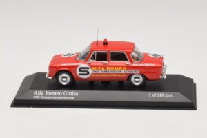 Alfa Romeo Giulia ONS Rennstreckensicherung 1973 Minichamps 1:43 Alfa Romeo Giulia ONS Rennstreckensicherung 1973 Minichamps 1:43 400120994 Metāls