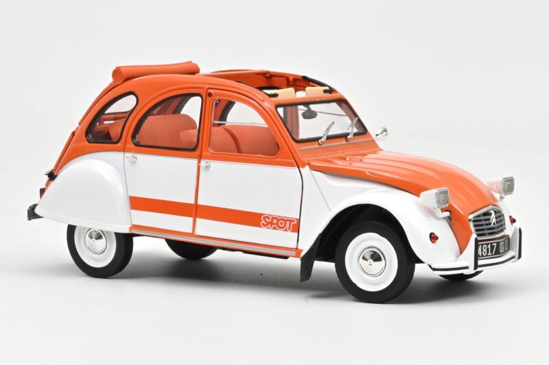 Citroen 2CV Spot Oranžs & Balts Norev 1:18 181473 Metāls