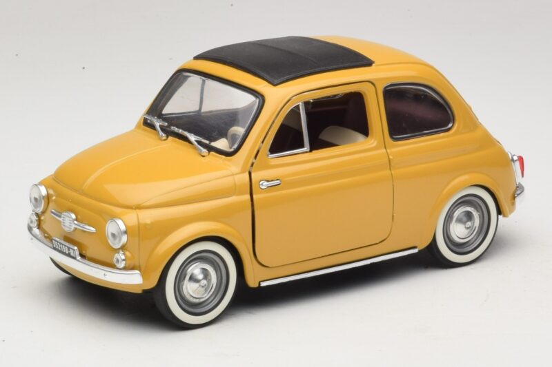 Fiat 500 Dzeltens Solido 1:18 8042 Metāls