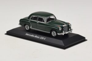 Mercedes 220 S W180 Tumši Zaļš Maxichamps 1:43 940033001 Metāls — attēls 3 no 5