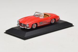 Mercedes 300 SL W198 Sarkans Ar Brūnu Salonu Minichamps 1:43 MB009 Metāls — attēls 2 no 5