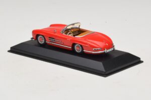 Mercedes 300 SL W198 Sarkans Ar Brūnu Salonu Minichamps 1:43 MB009 Metāls — attēls 3 no 5