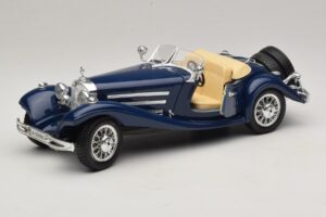 Mercedes 500K Roadster Zils Bburago 1:20 3070 Metāls — attēls 2 no 8