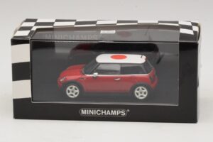 Mini Cooper One R50 Sarkans Ar Japānas Karogu Minichamps 1:43 MINI034 Metāls — attēls 5 no 5