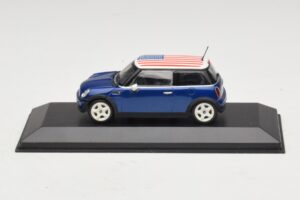 Mini Cooper S R53 Zils Ar Amerikas Karogu Minichamps 1:43 MINI014 Metāls
