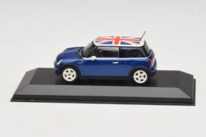 Mini Cooper S R53 Zils Ar Lielbritānijas Karogu Minichamps 1:43 MINI026 Metāls