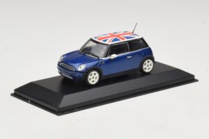 Mini Cooper S R53 Zils Ar Lielbritānijas Karogu Minichamps 1:43 MINI026 Metāls — attēls 2 no 4
