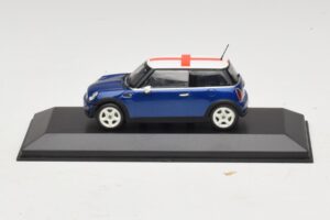 Mini Cooper S R53 Zils Ar Angļu Karogu Minichamps 1:43 MINI012 Metāls