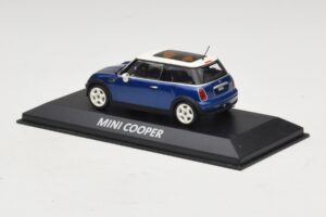 Mini Cooper S R53 Tumši Zils Ar Panorāmas Jumtu Minichamps 1:43 MINI021 Metāls — attēls 3 no 4